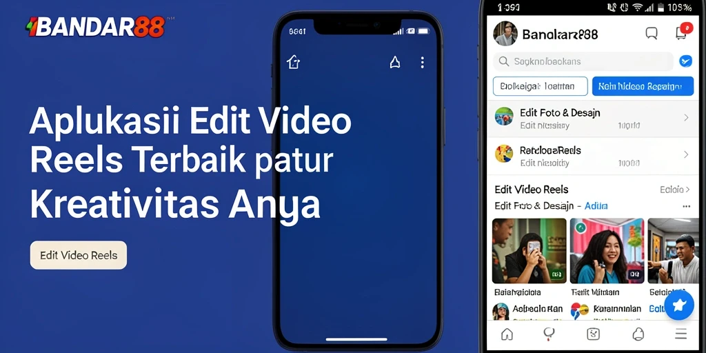Tampilan antarmuka aplikasi BANDAR88 saat mengedit Video Reels.