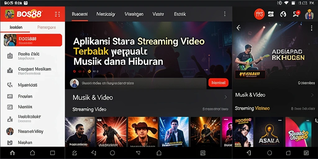 Antarmuka aplikasi BOS88 yang menarik dan mudah digunakan untuk Streaming Video.