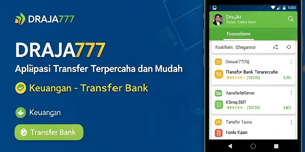 Screenshot utama DRAJA777 menunjukkan antarmuka pengguna yang intuitif dan fitur transfer bank.