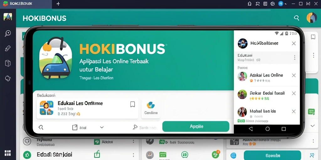 Antarmuka HOKIBONUS yang sederhana dan fungsional untuk Les Online.