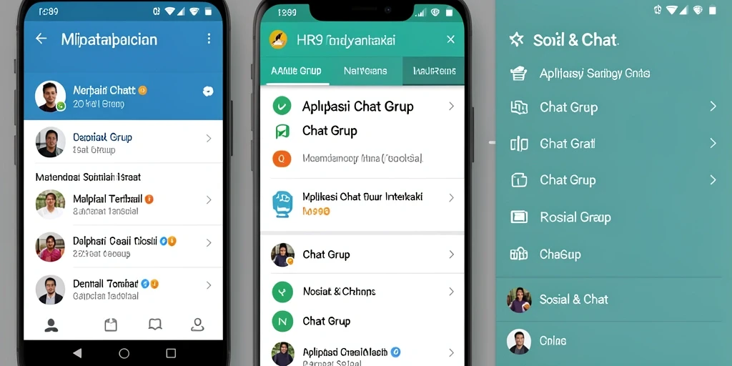 Tampilan antarmuka aplikasi HR89 dengan fitur Chat Grup yang lengkap.