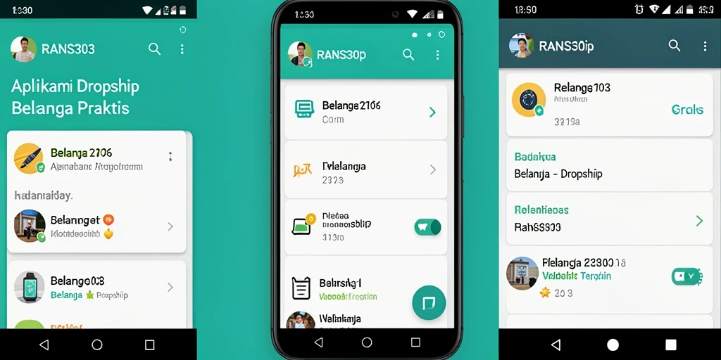 Tampilan antarmuka aplikasi Dropship RANS303 yang user-friendly.