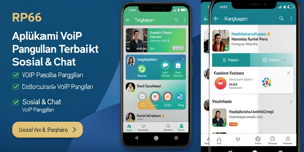 Antarmuka aplikasi RP66 untuk panggilan VoIP yang menarik.