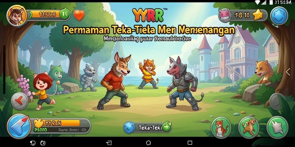 Tampilan antarmuka permainan Teka-Teki YYRR yang menarik dan interaktif.